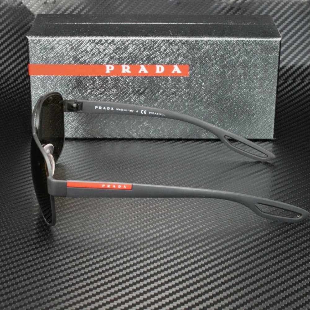 Prada Men's Black and Brown Polarized Sunglasses - Picture 4 of 4